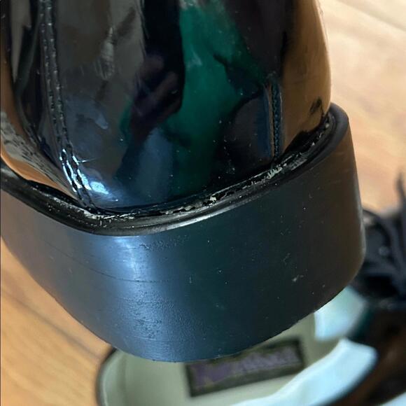 FUNTASMA Men’s Black and White Oxford Shiny Faux Patten Shoes Size Large FLAWED - Picture 15 of 15